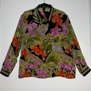 Tropical Silk Shirt By Aluna Size 16​​​